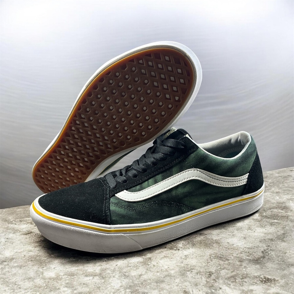 Vans Old Skool ComfyCush Trip Sneakers Men Size 9 Green Tie Dye Black Low Top